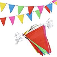 Novelty Place 30 metros Banderines Pancarta - 75 Banderines Colgantes Multicolor - Fiesta de Cumpleaños Gran Apertura…